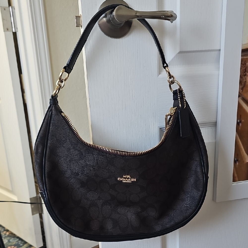 Coach Signature Black Hobo Bag